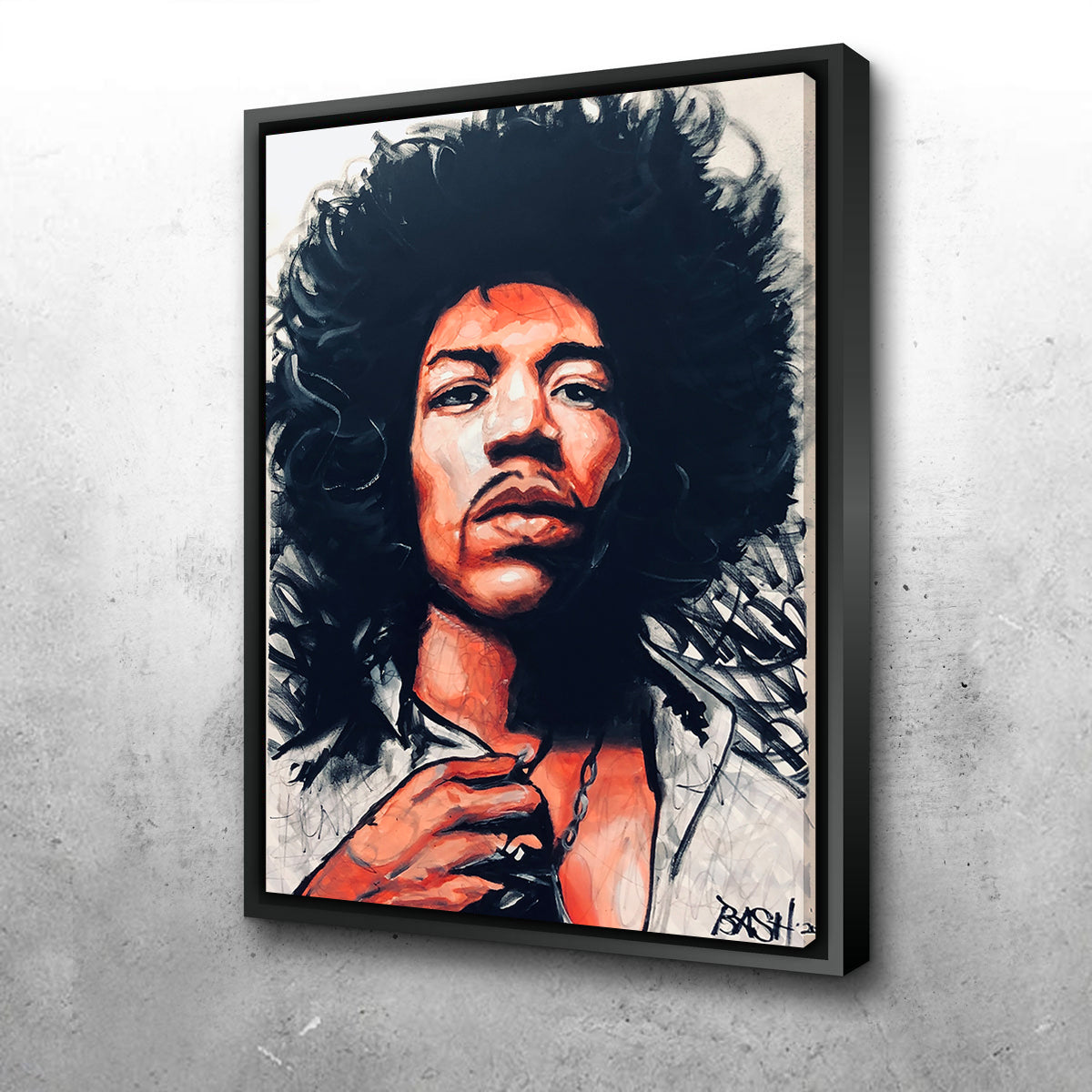 Portrait of Jimi Hendrix Wall Art