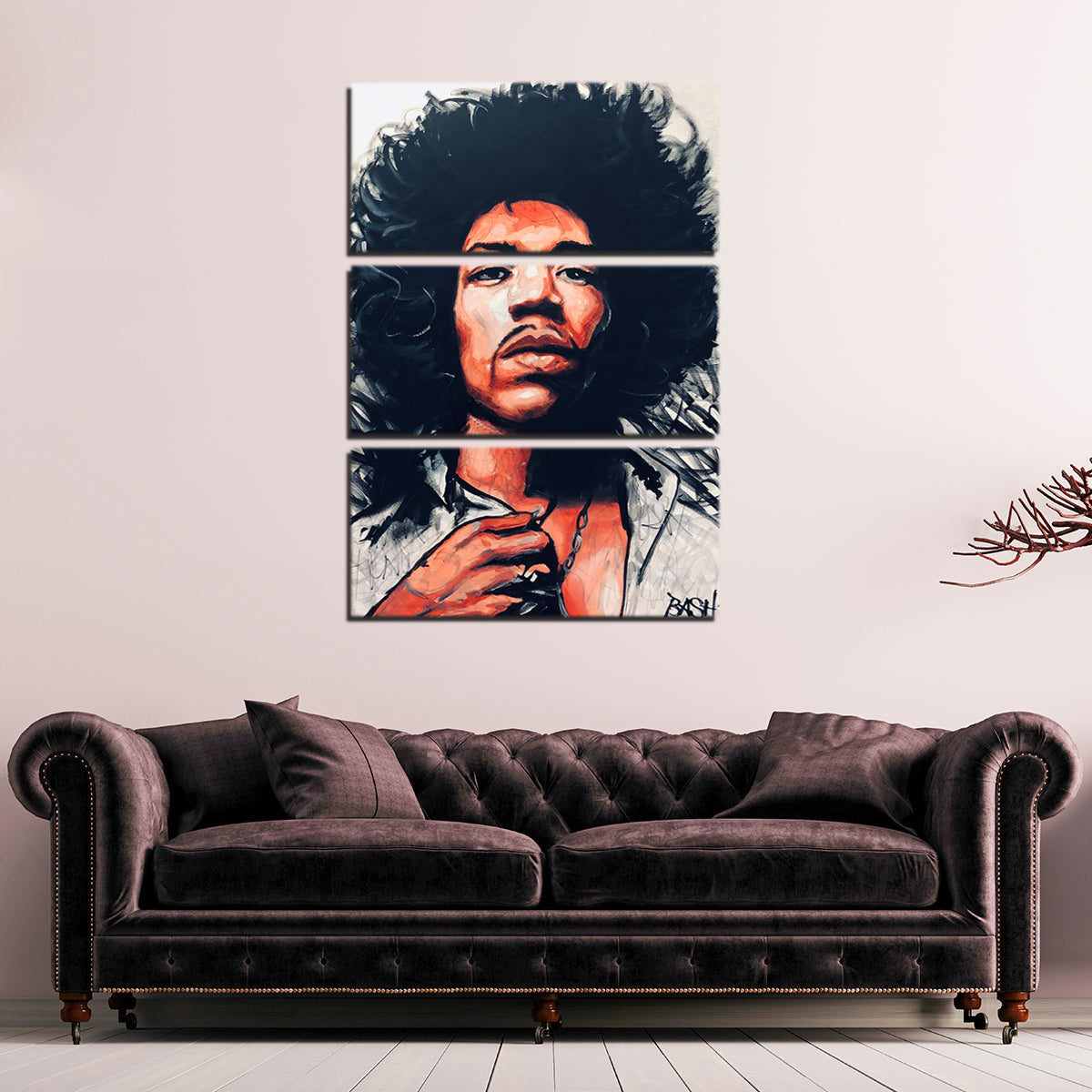 Portrait of Jimi Hendrix Wall Art