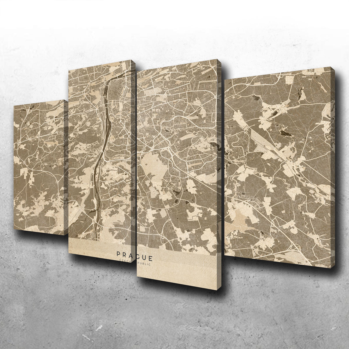 Prague Map Wall Art