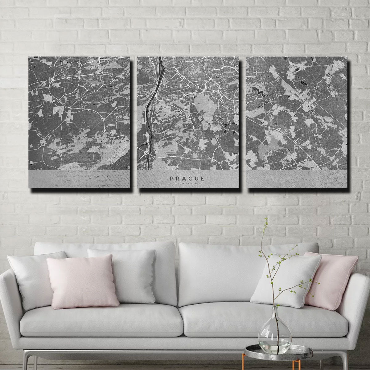 Prague Map 2 Wall Art