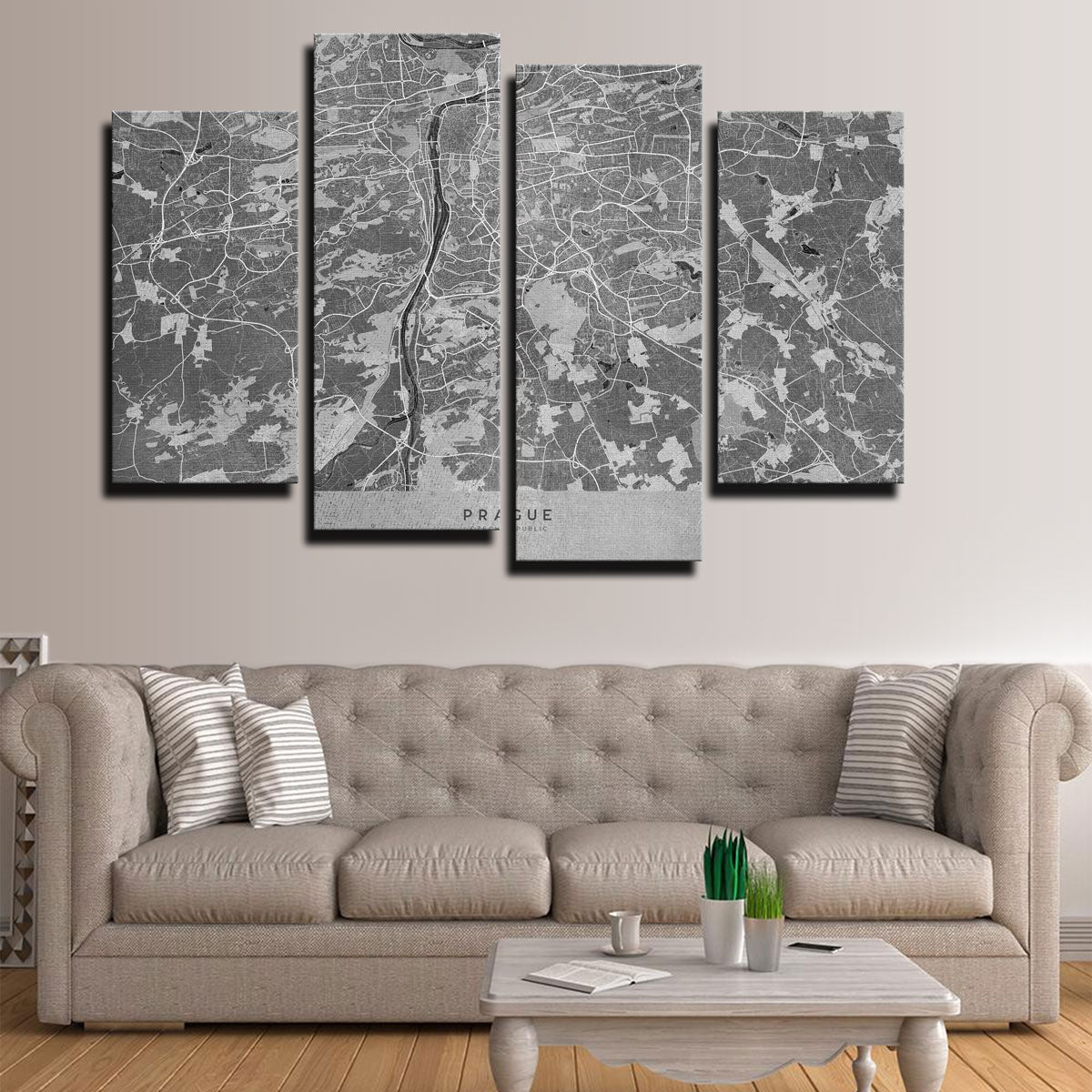 Prague Map 2 Wall Art