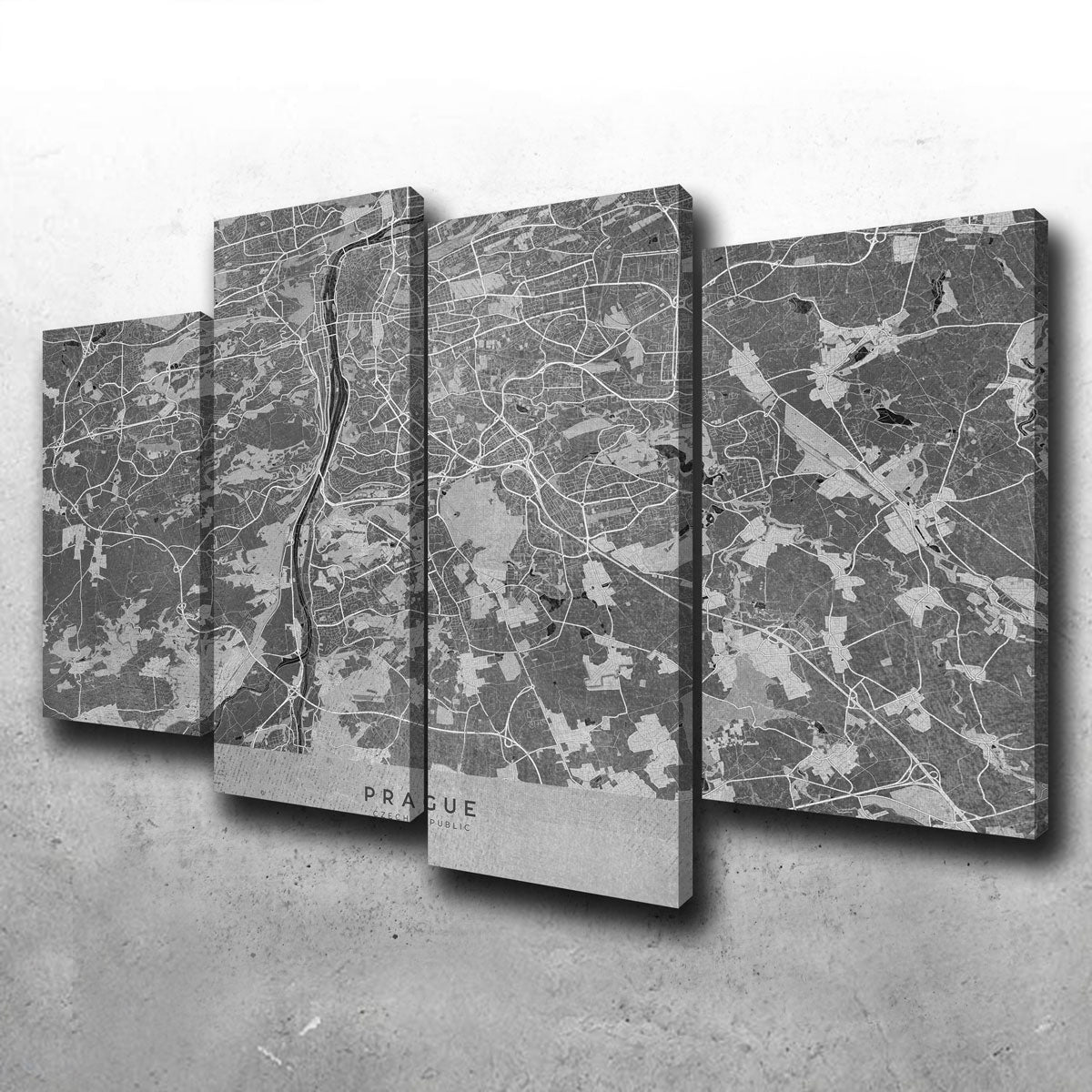 Prague Map 2 Wall Art