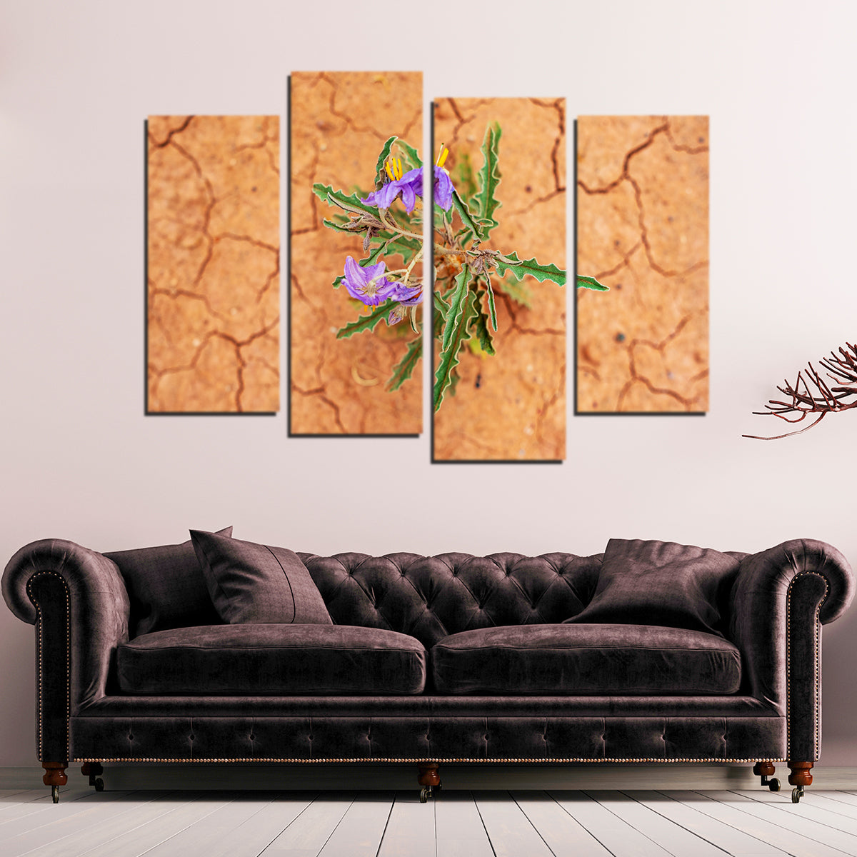 Purple Desert Wild Flowers Wall Art