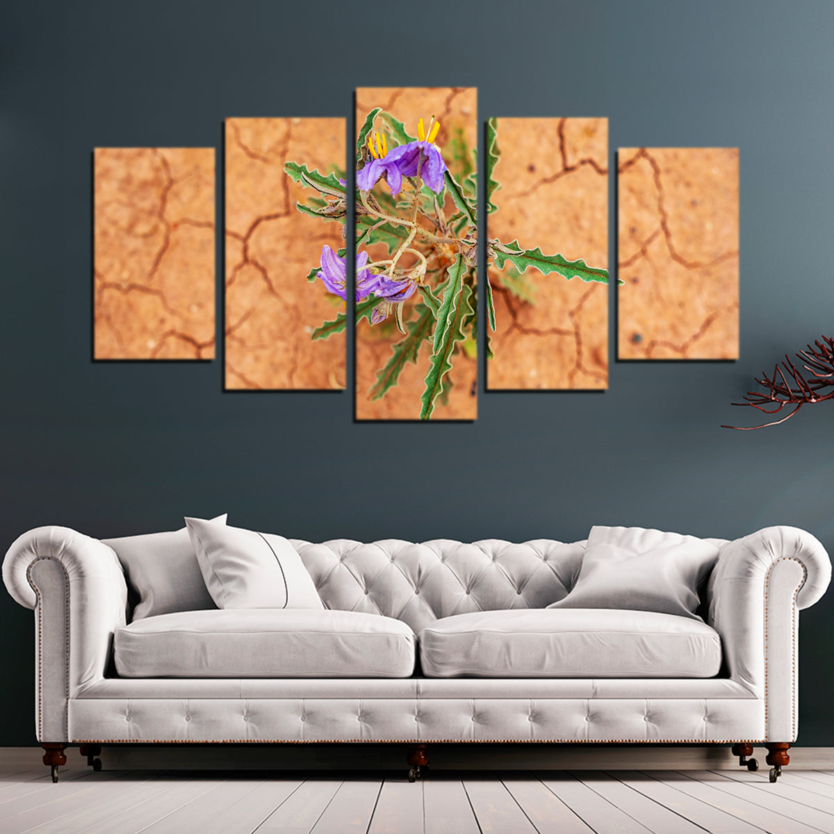 Purple Desert Wild Flowers Wall Art