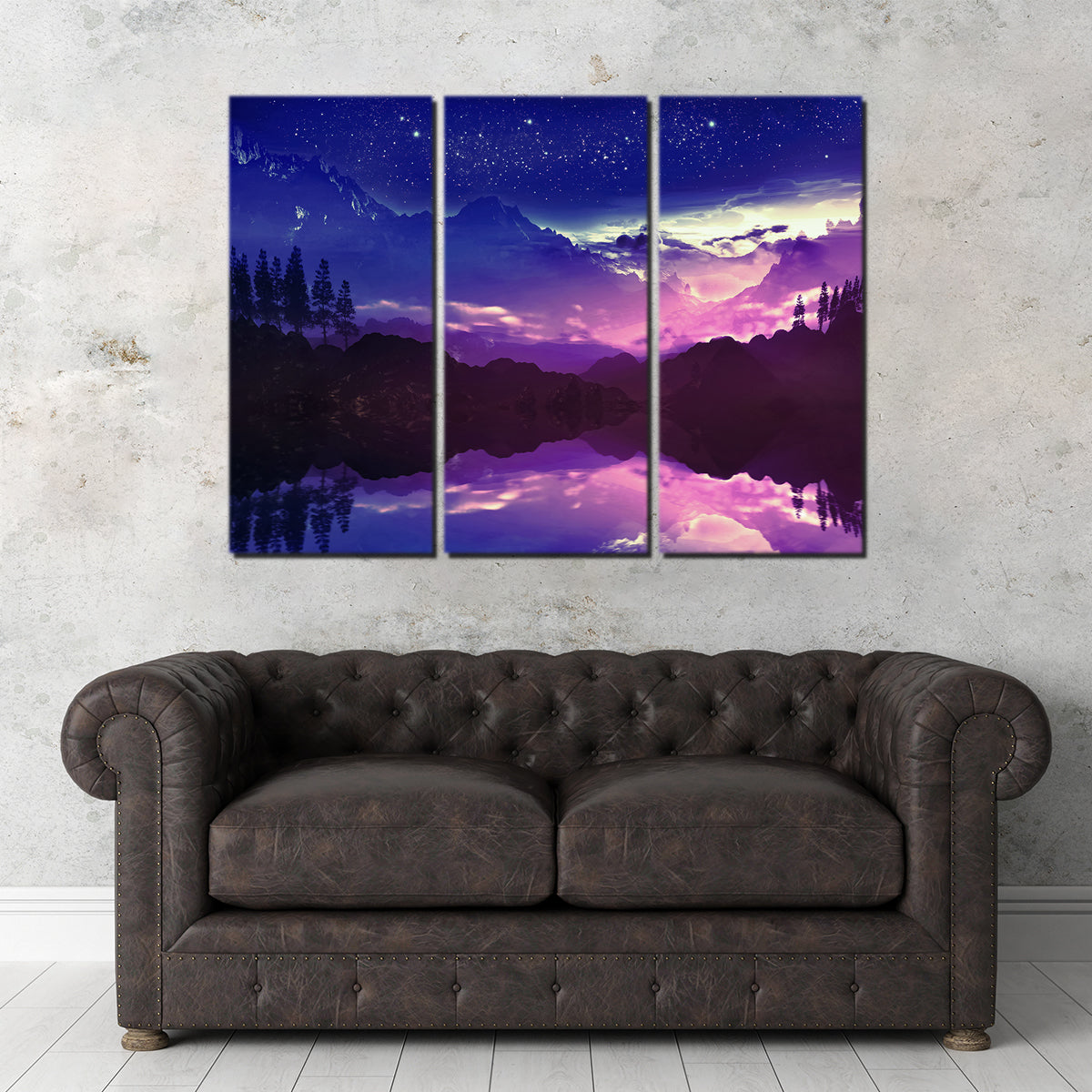 Purple Landscape Reflection Wall Art
