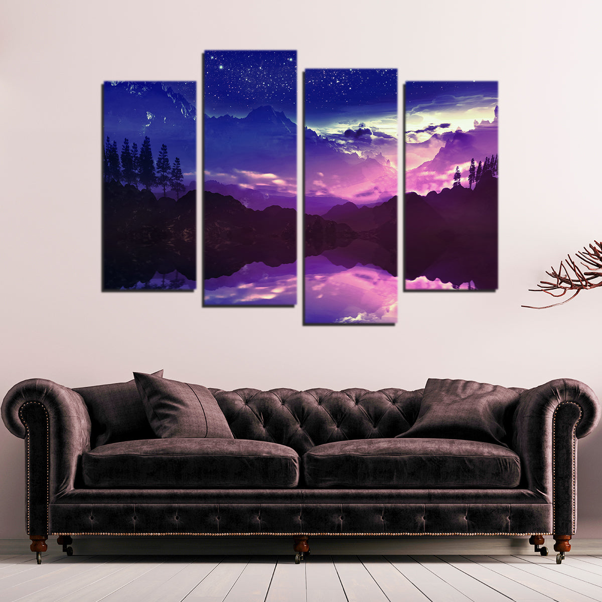 Purple Landscape Reflection Wall Art