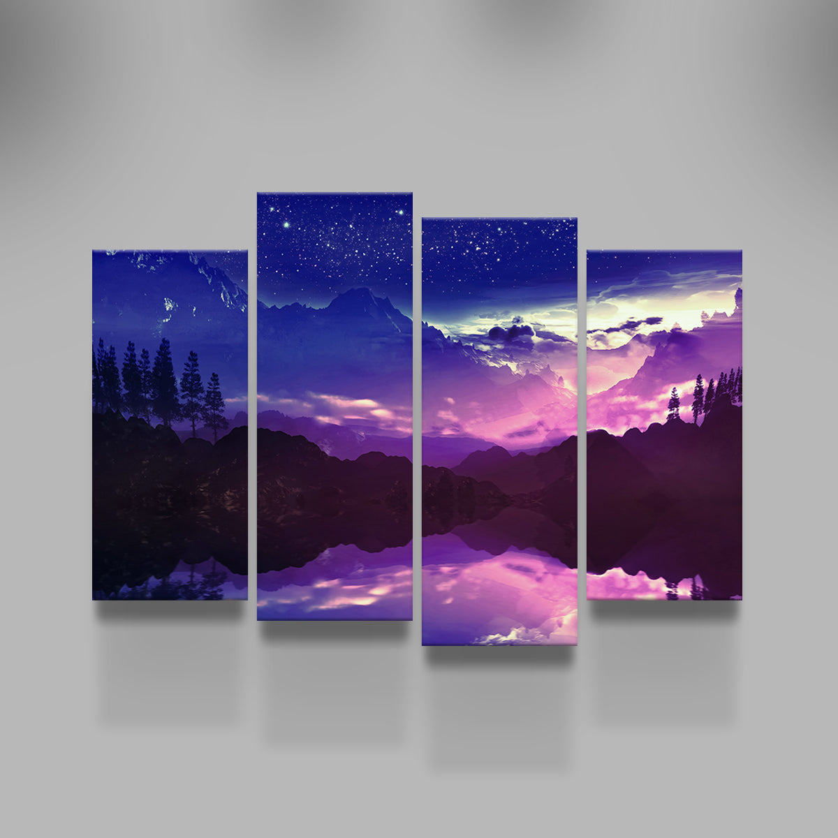 Purple Landscape Reflection Wall Art