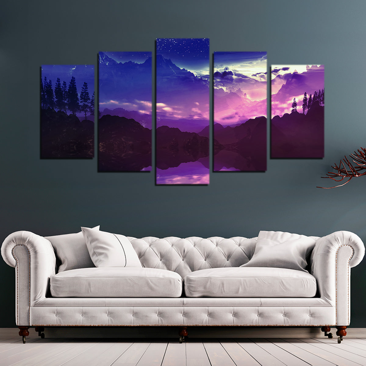Purple Landscape Reflection Wall Art
