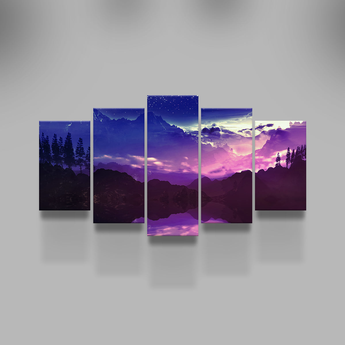 Purple Landscape Reflection Wall Art
