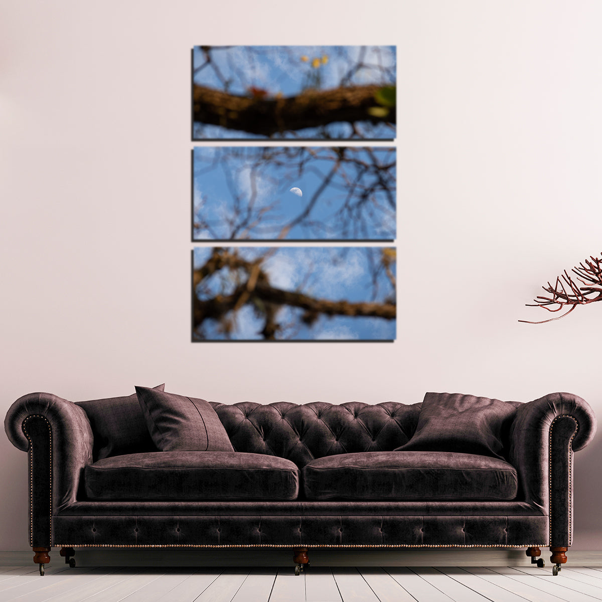 Quarter Moon Among the Tree Wall Art