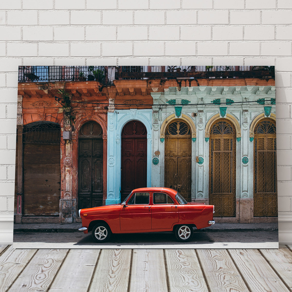 Red Car in Cuba Wall Art