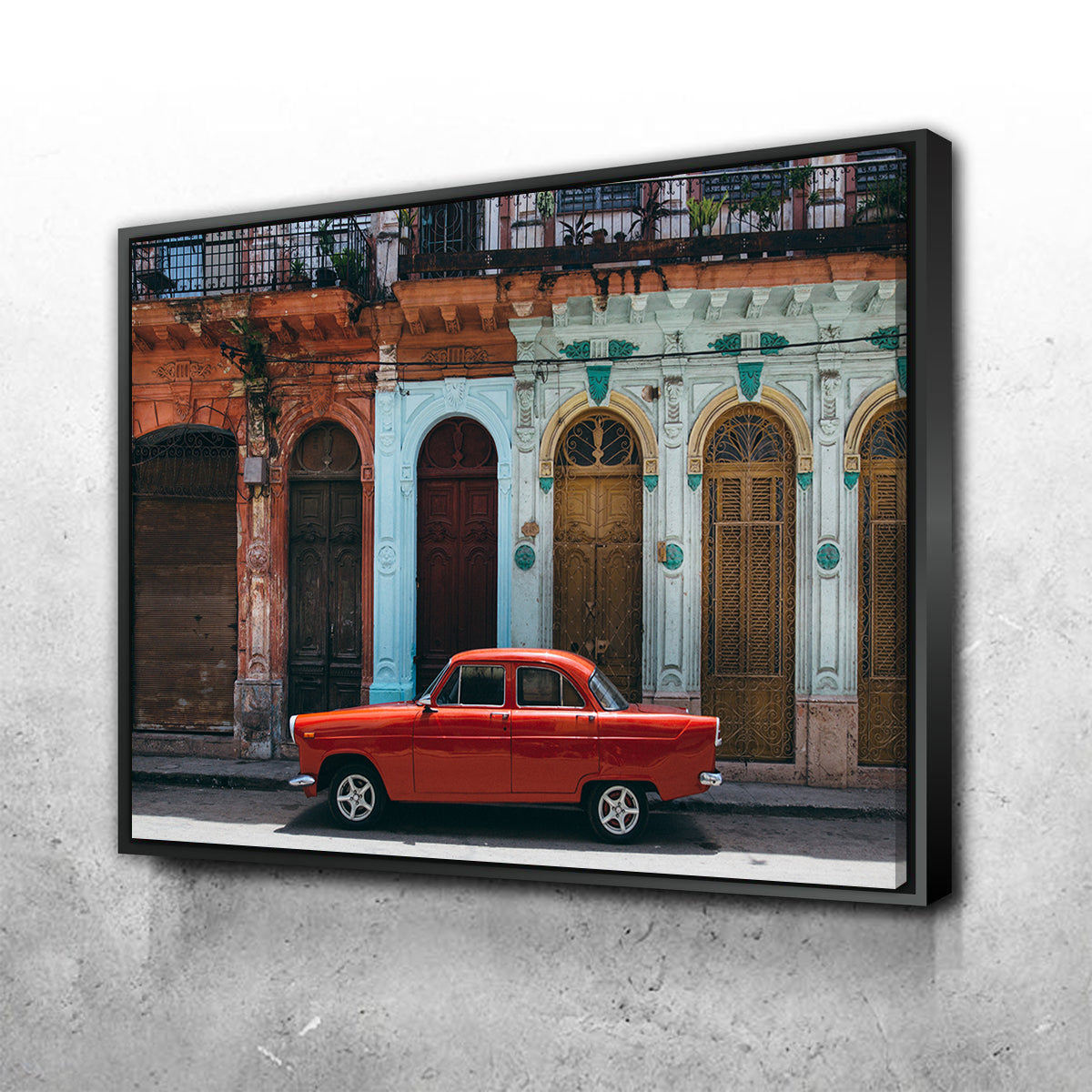 Red Car in Cuba Wall Art