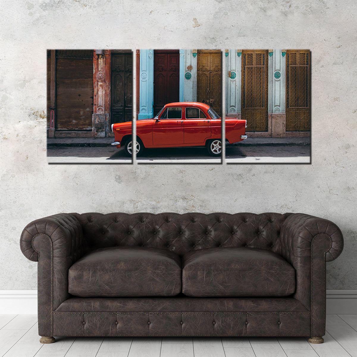 Red Car in Cuba Wall Art
