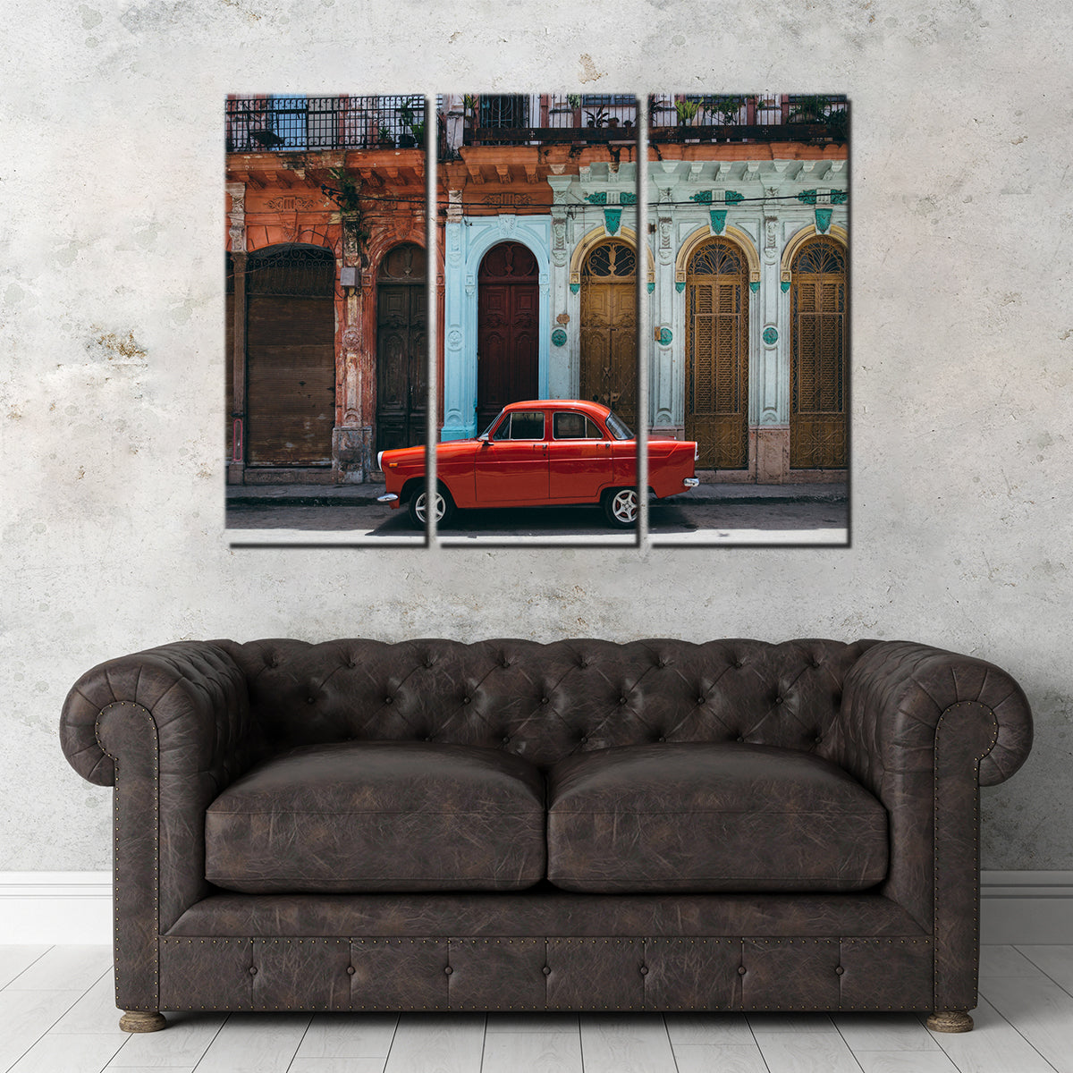 Red Car in Cuba Wall Art