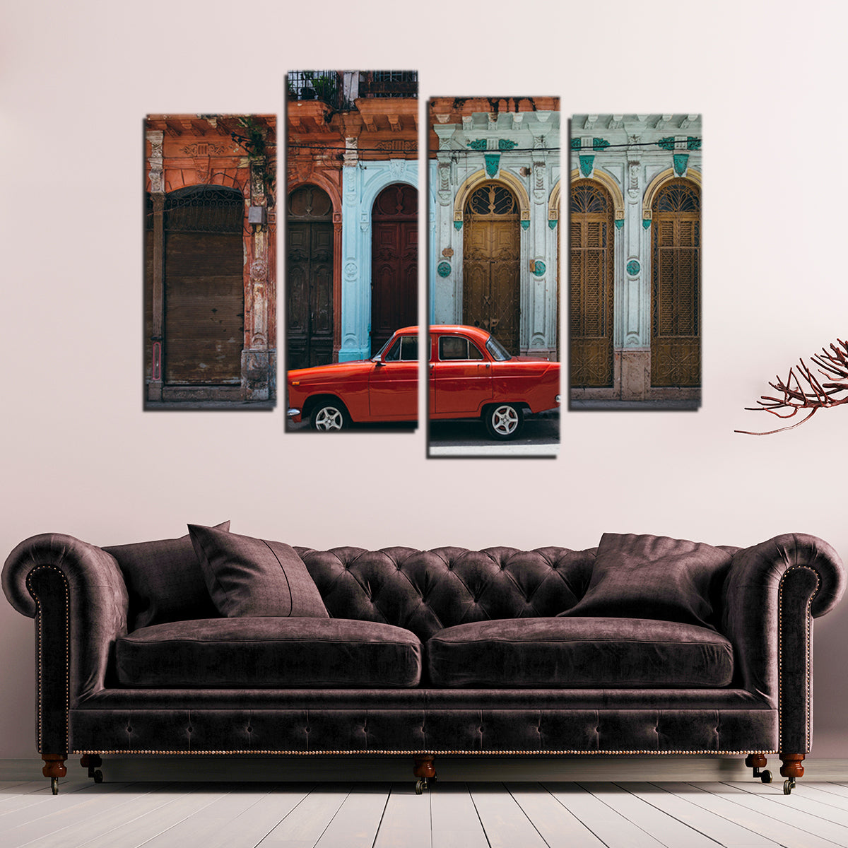 Red Car in Cuba Wall Art