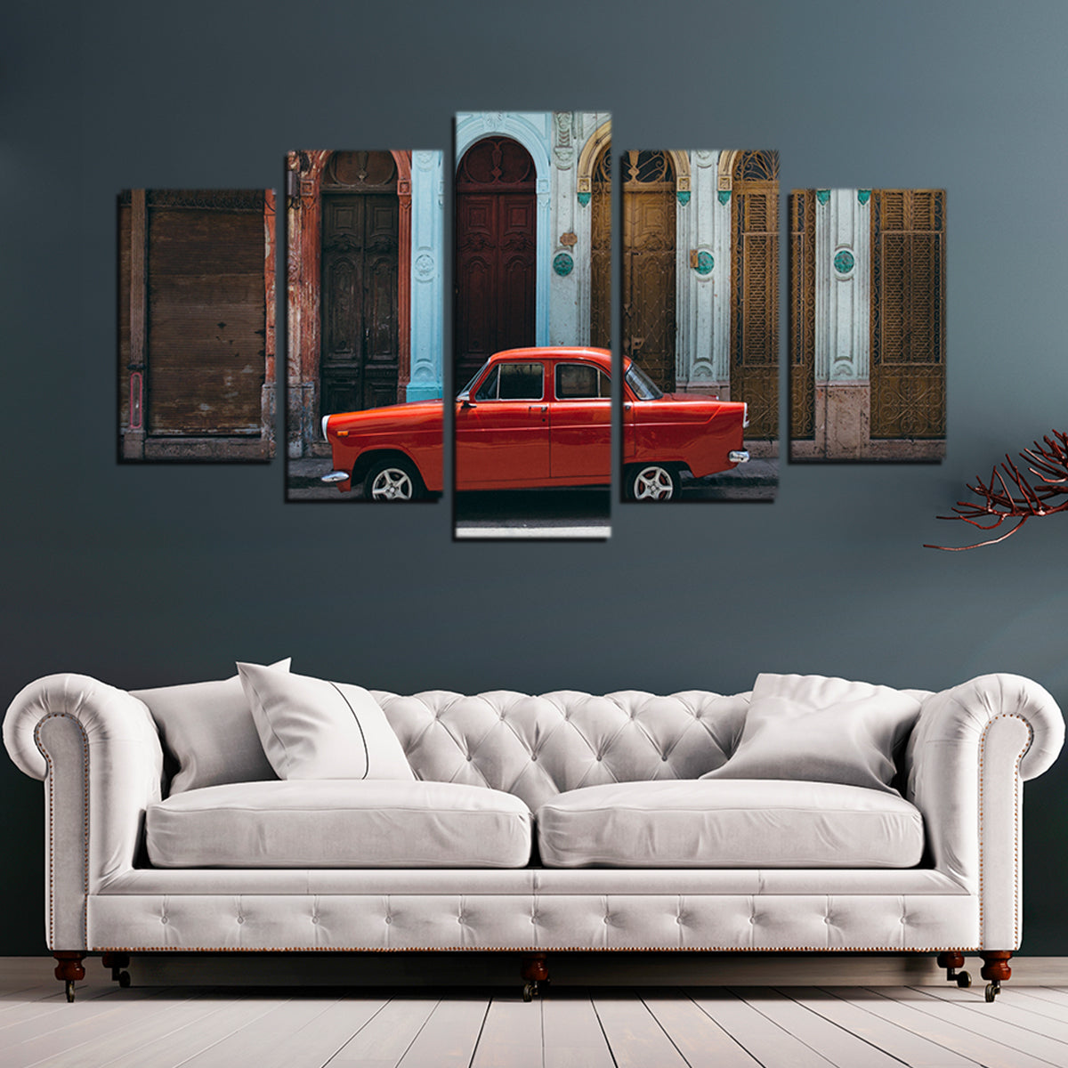 Red Car in Cuba Wall Art