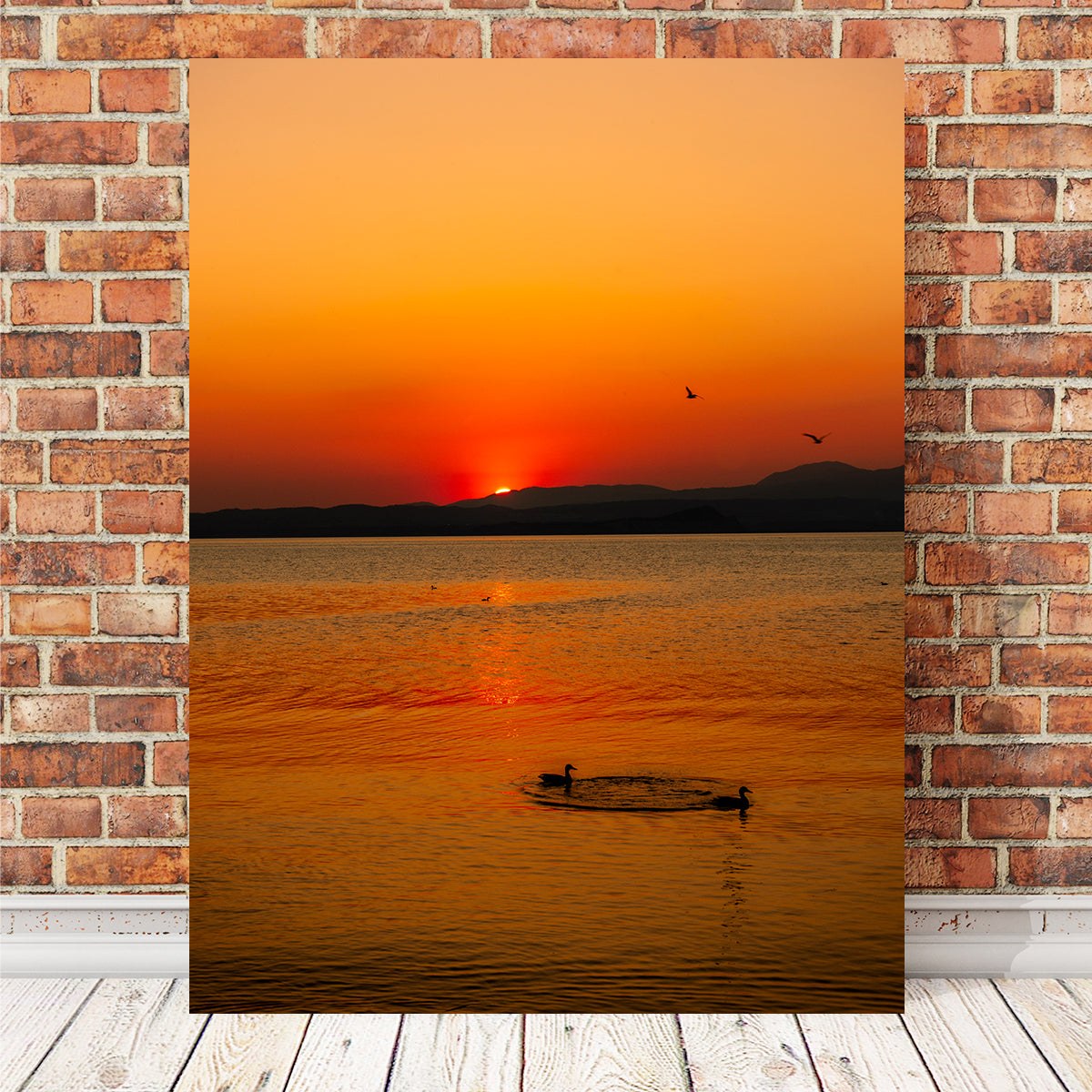 Red Sunset Wall Art
