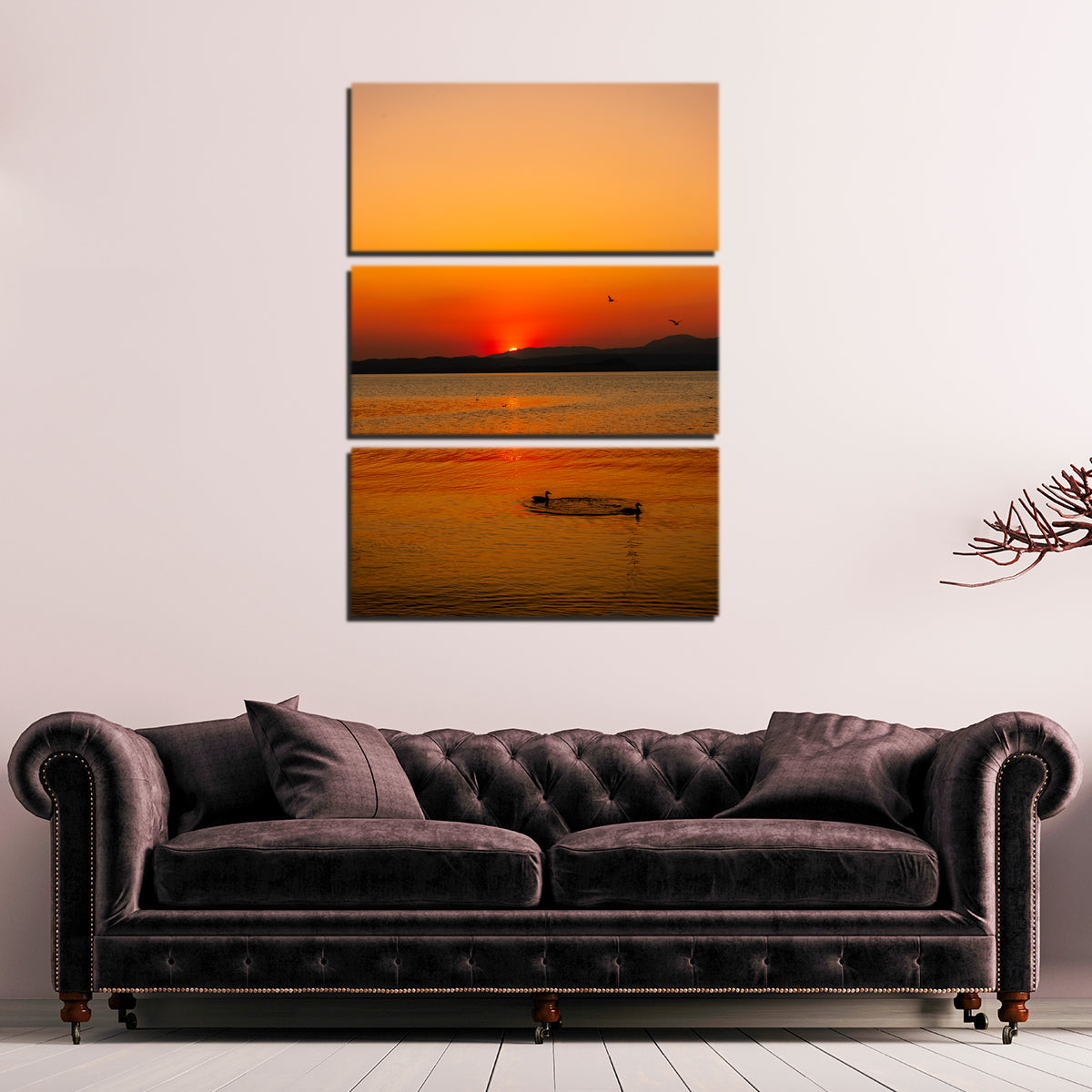 Red Sunset Wall Art