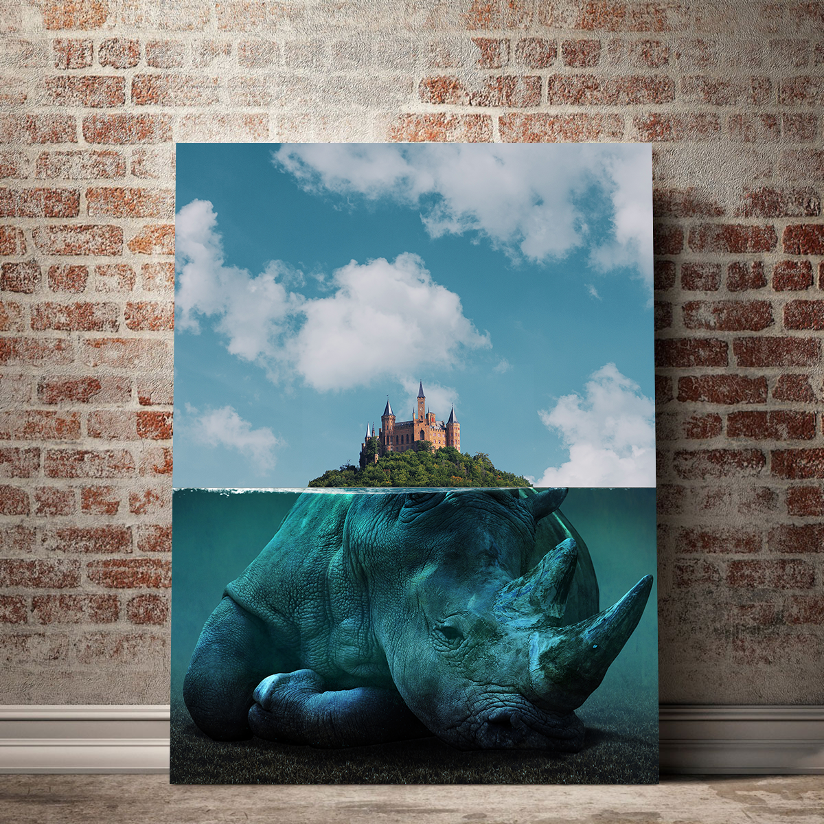 Rhino Island Wall Art