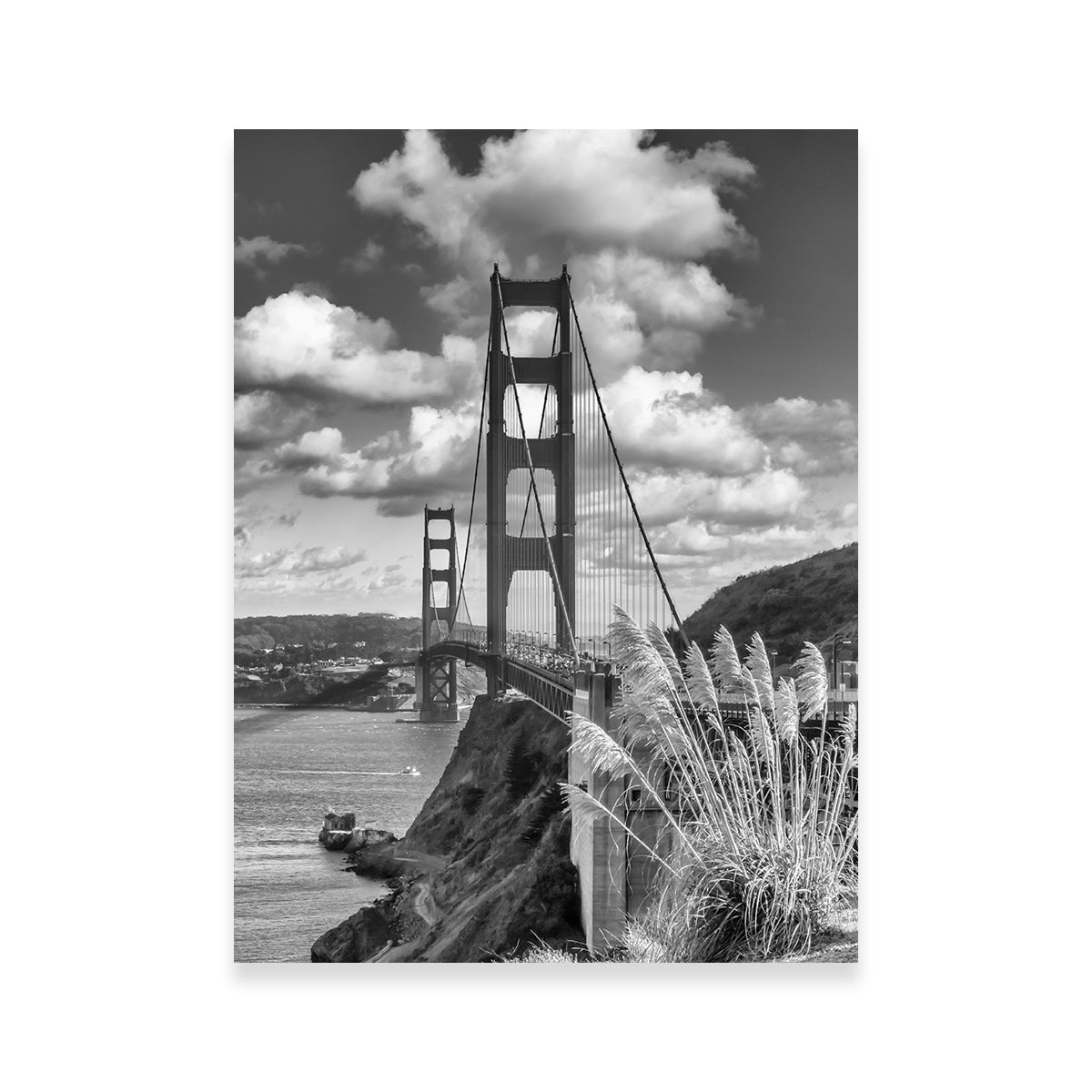 San Francisco Golden Gate Bridge Grayscale Wall Art