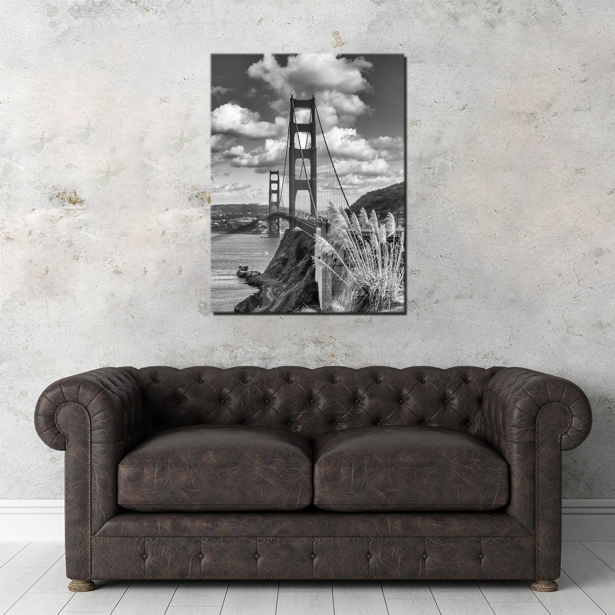 San Francisco Golden Gate Bridge Grayscale Wall Art