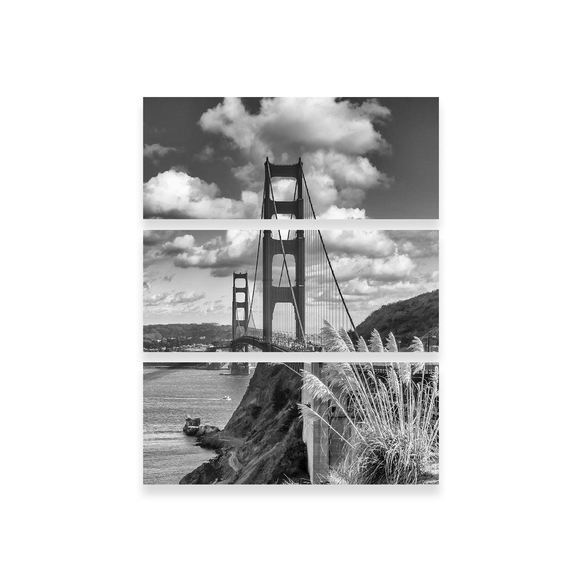 San Francisco Golden Gate Bridge Grayscale Wall Art