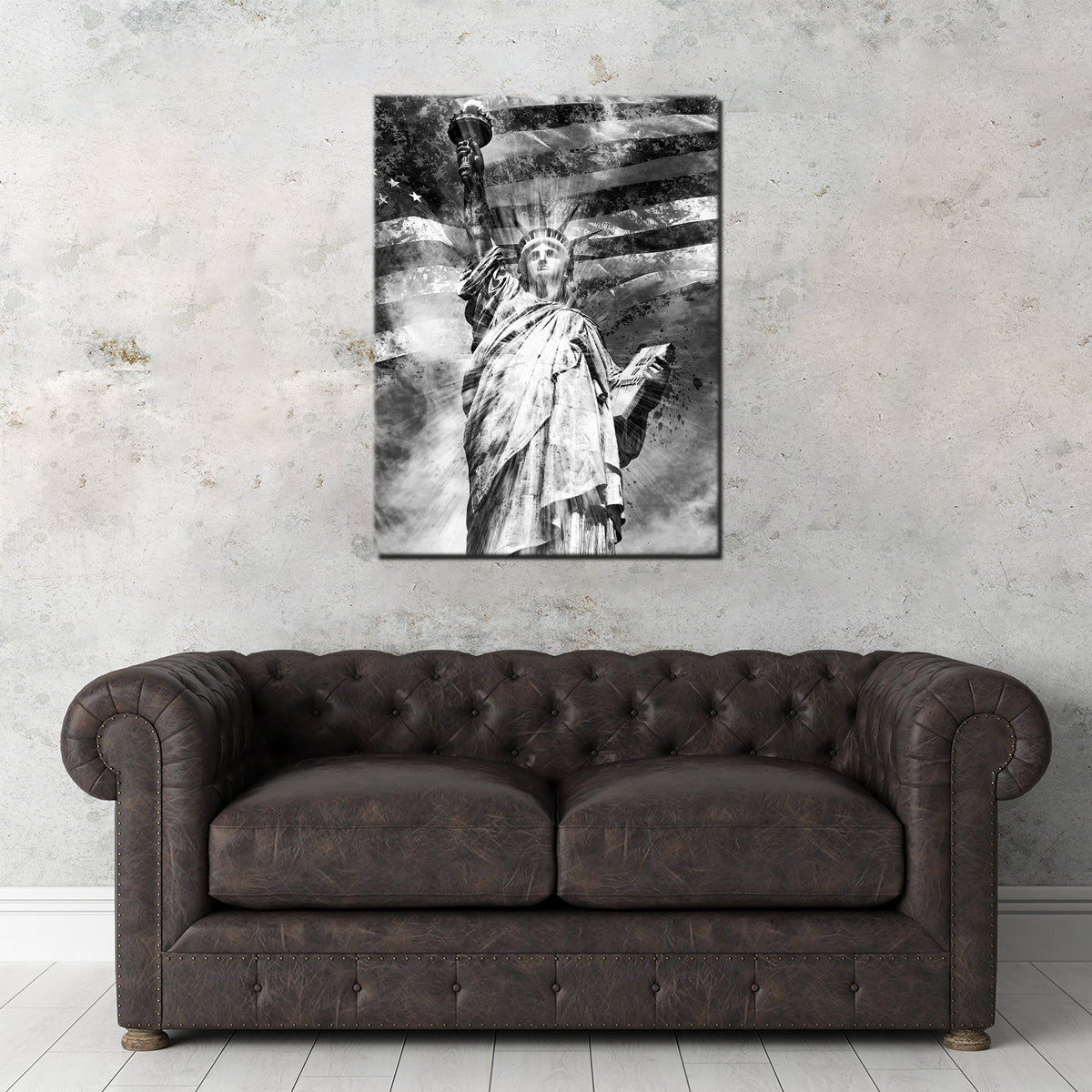 Statue Of Liberty Monochrome Wall Art