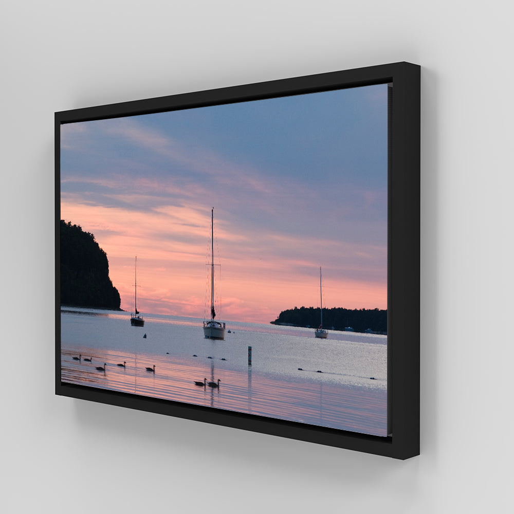 Sailboats At Sunset Door County Wall Art