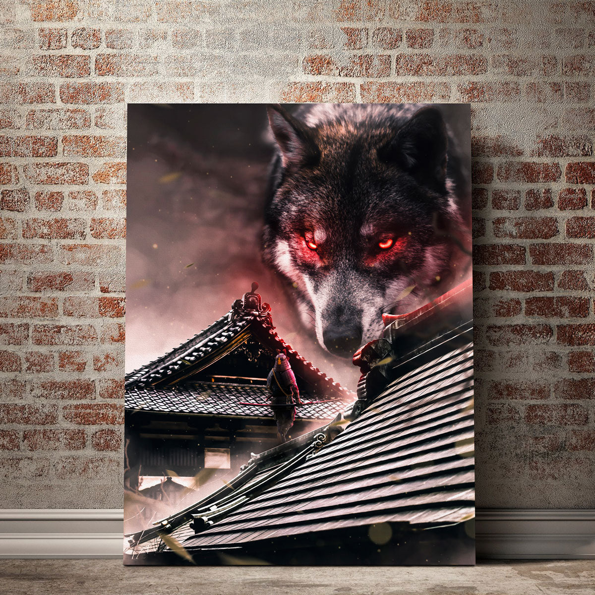 Samurai vs Wolf Wall Art