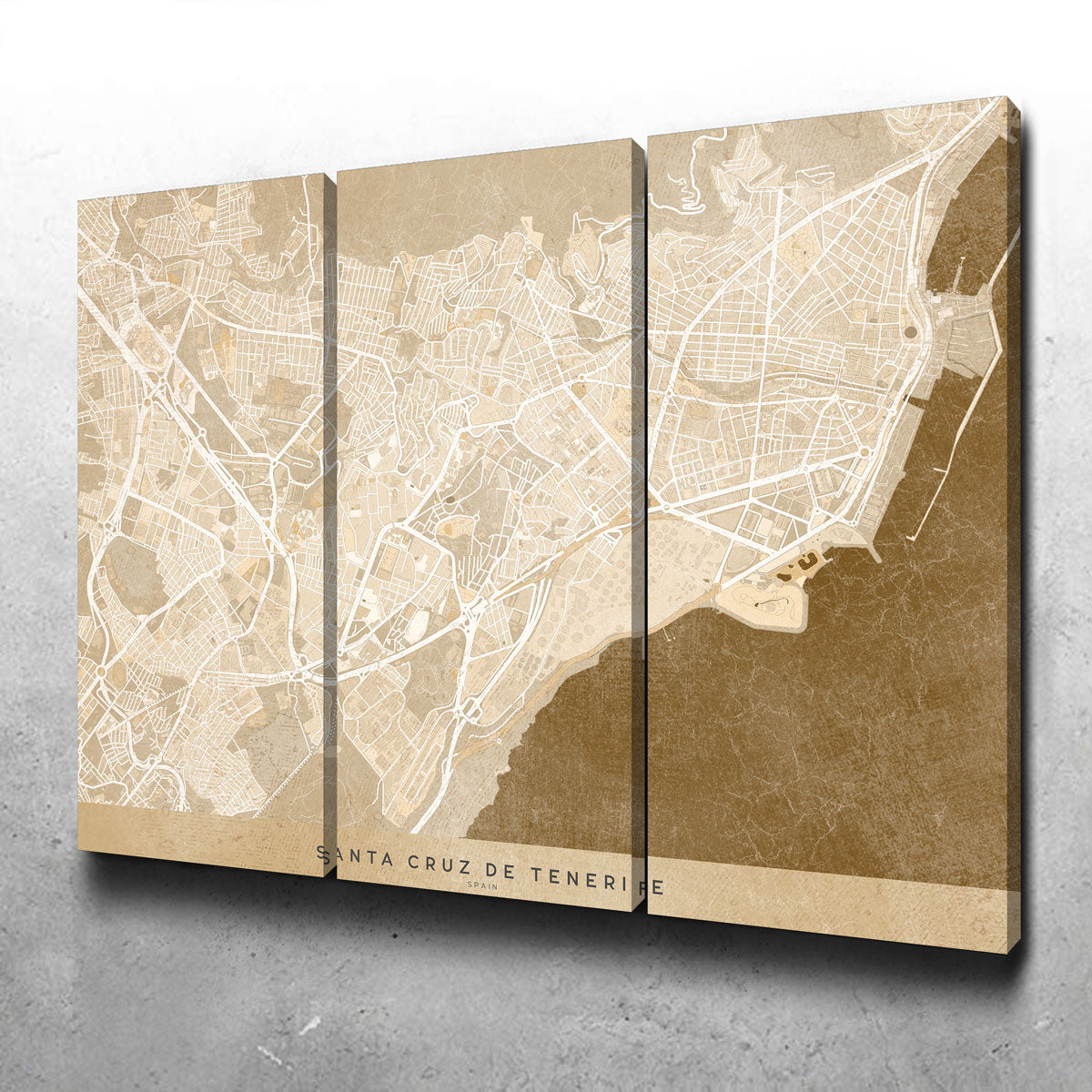 Santa Cruz De Tenerife Map Wall Art