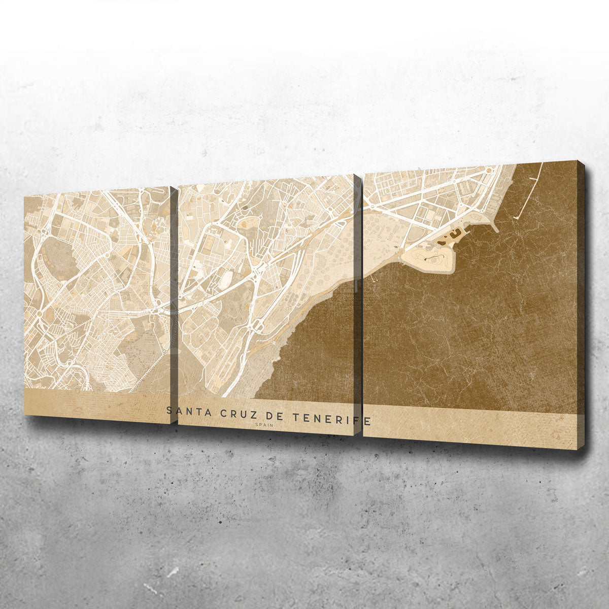 Santa Cruz De Tenerife Map Wall Art