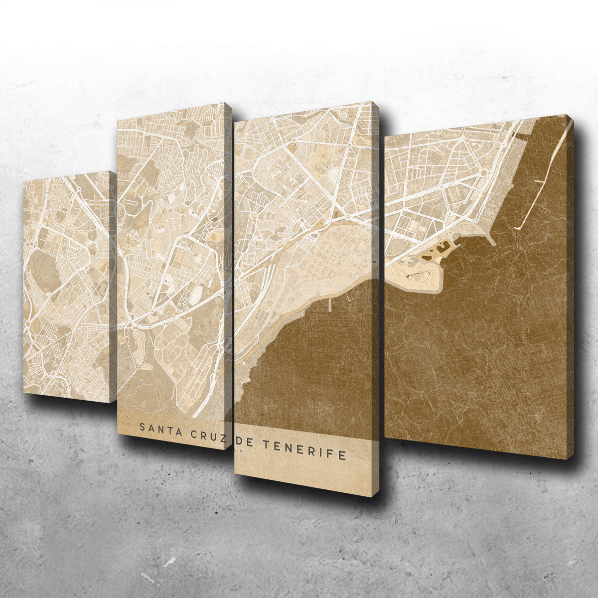 Santa Cruz De Tenerife Map Wall Art