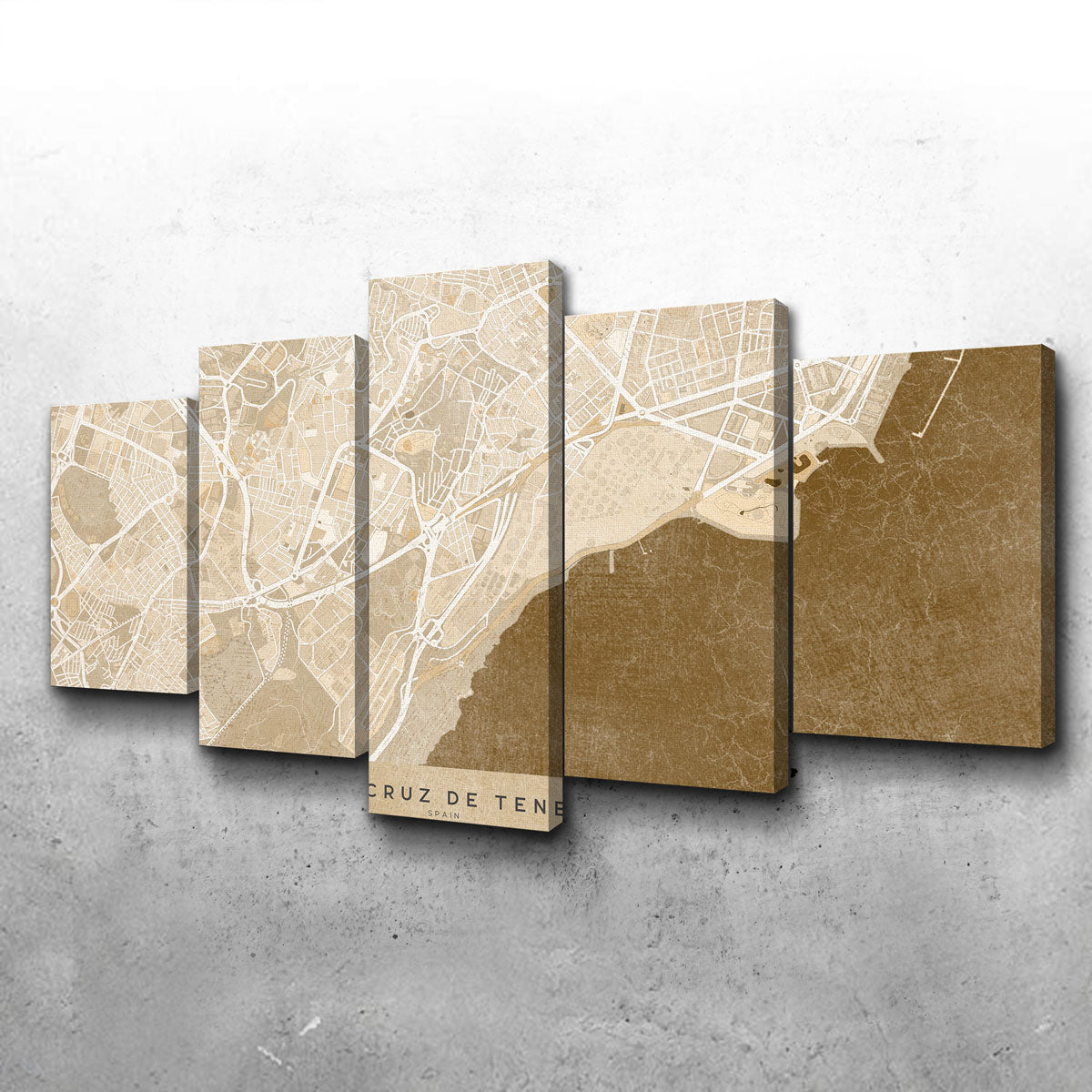 Santa Cruz De Tenerife Map Wall Art