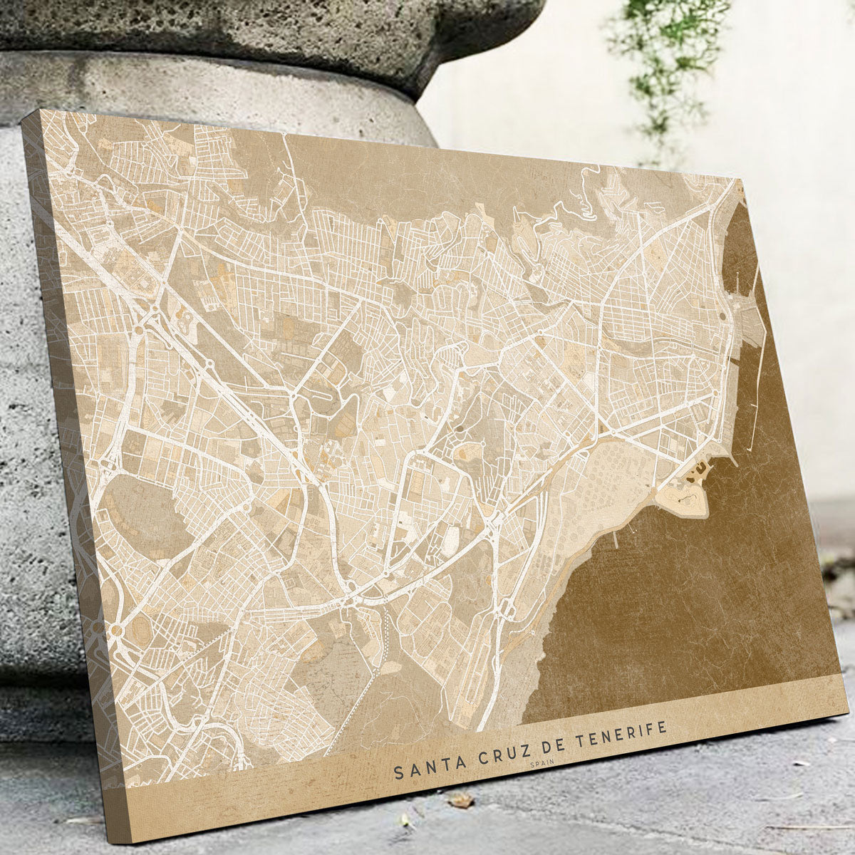 Santa Cruz De Tenerife Map Wall Art