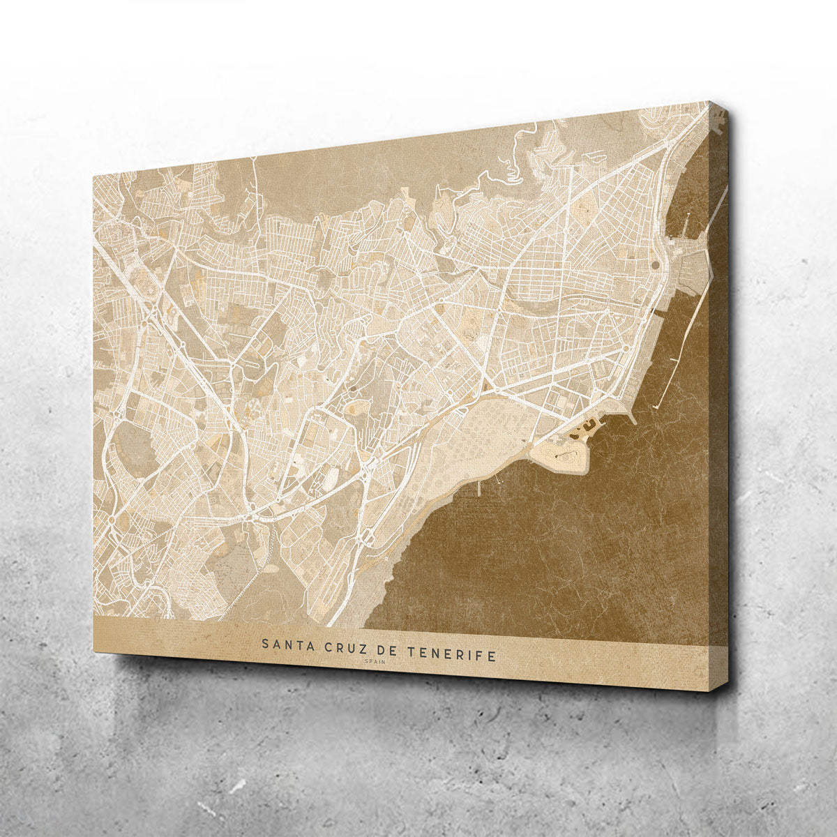 Santa Cruz De Tenerife Map Wall Art