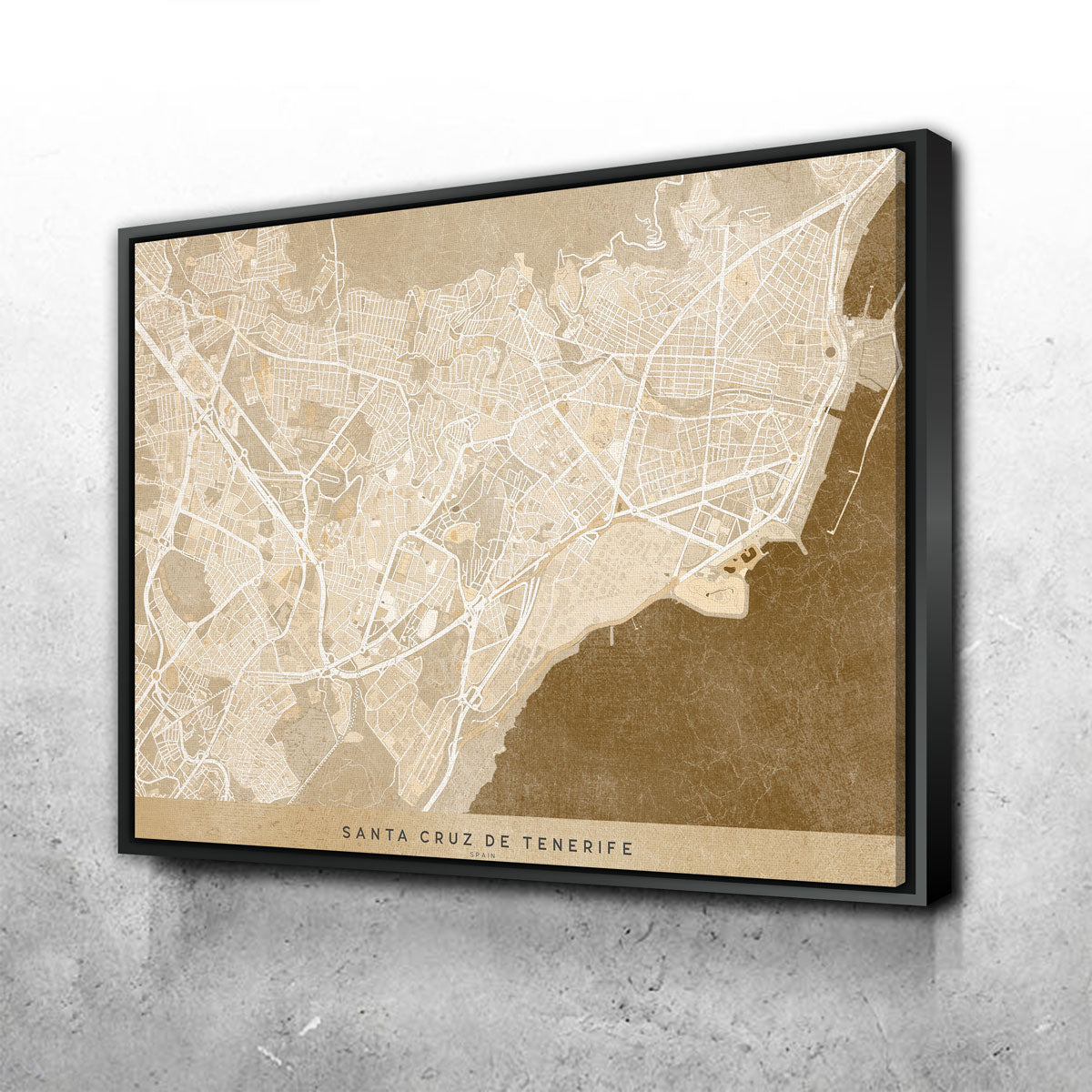 Santa Cruz De Tenerife Map Wall Art