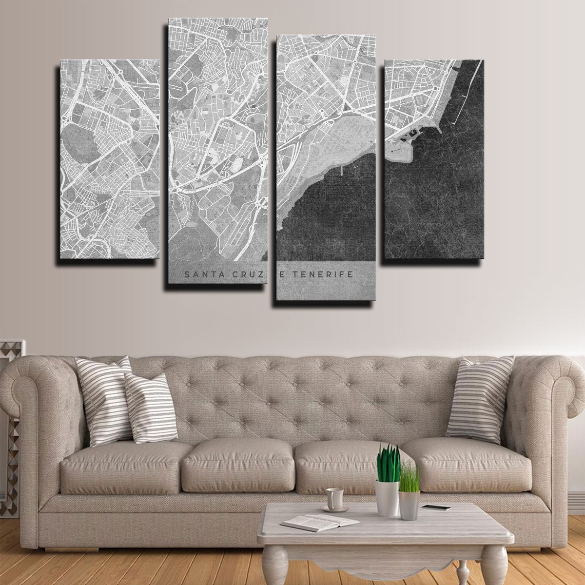 Santa Cruz De Tenerife Map 2 Wall Art