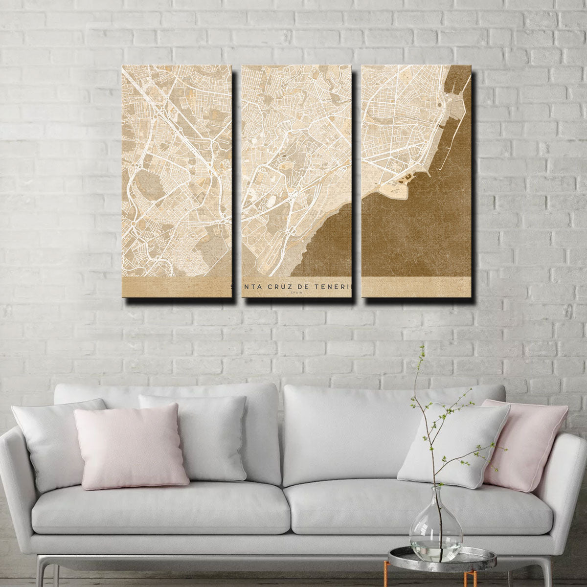 Santa Cruz De Tenerife Map Wall Art