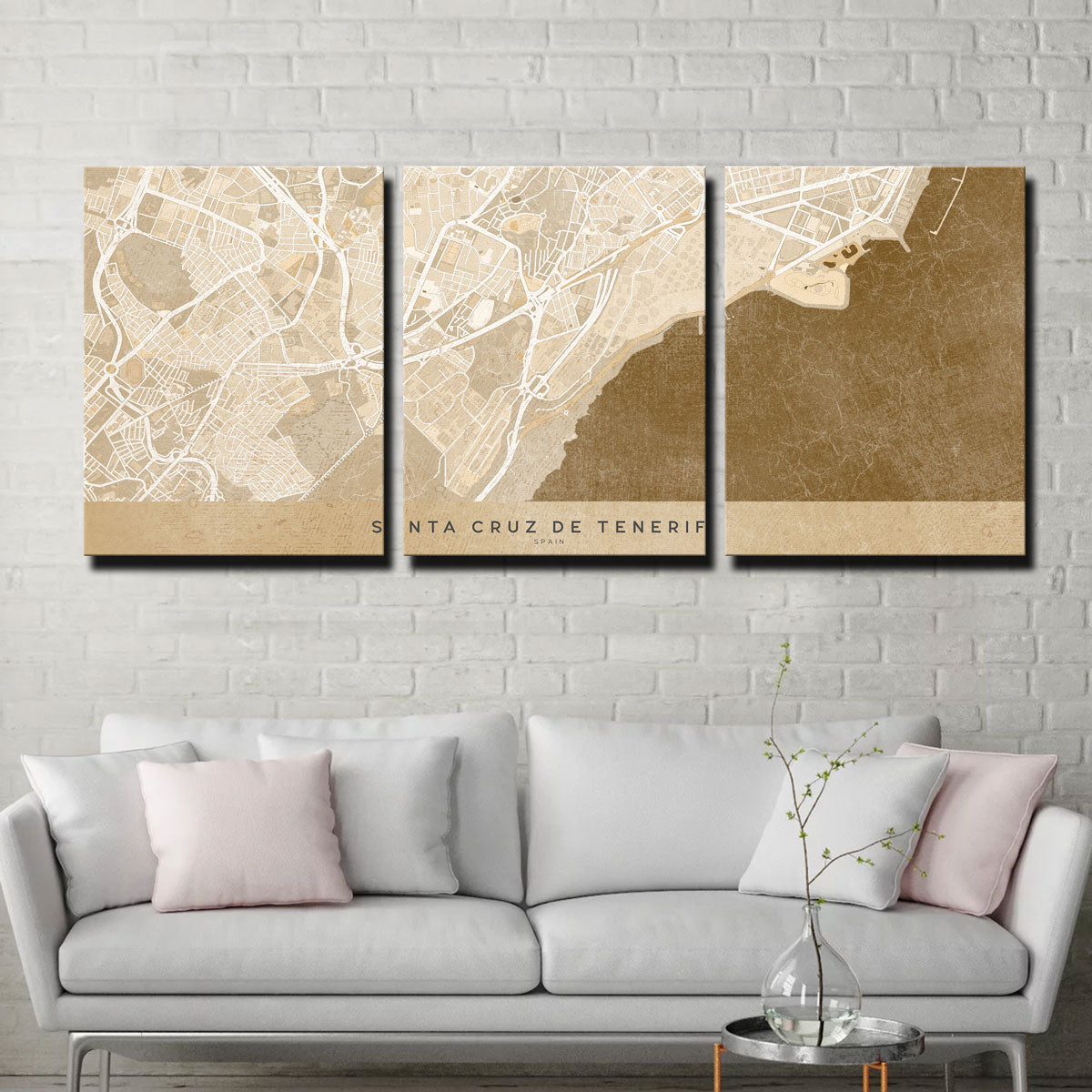 Santa Cruz De Tenerife Map Wall Art