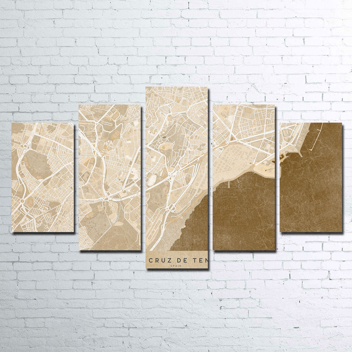 Santa Cruz De Tenerife Map Wall Art