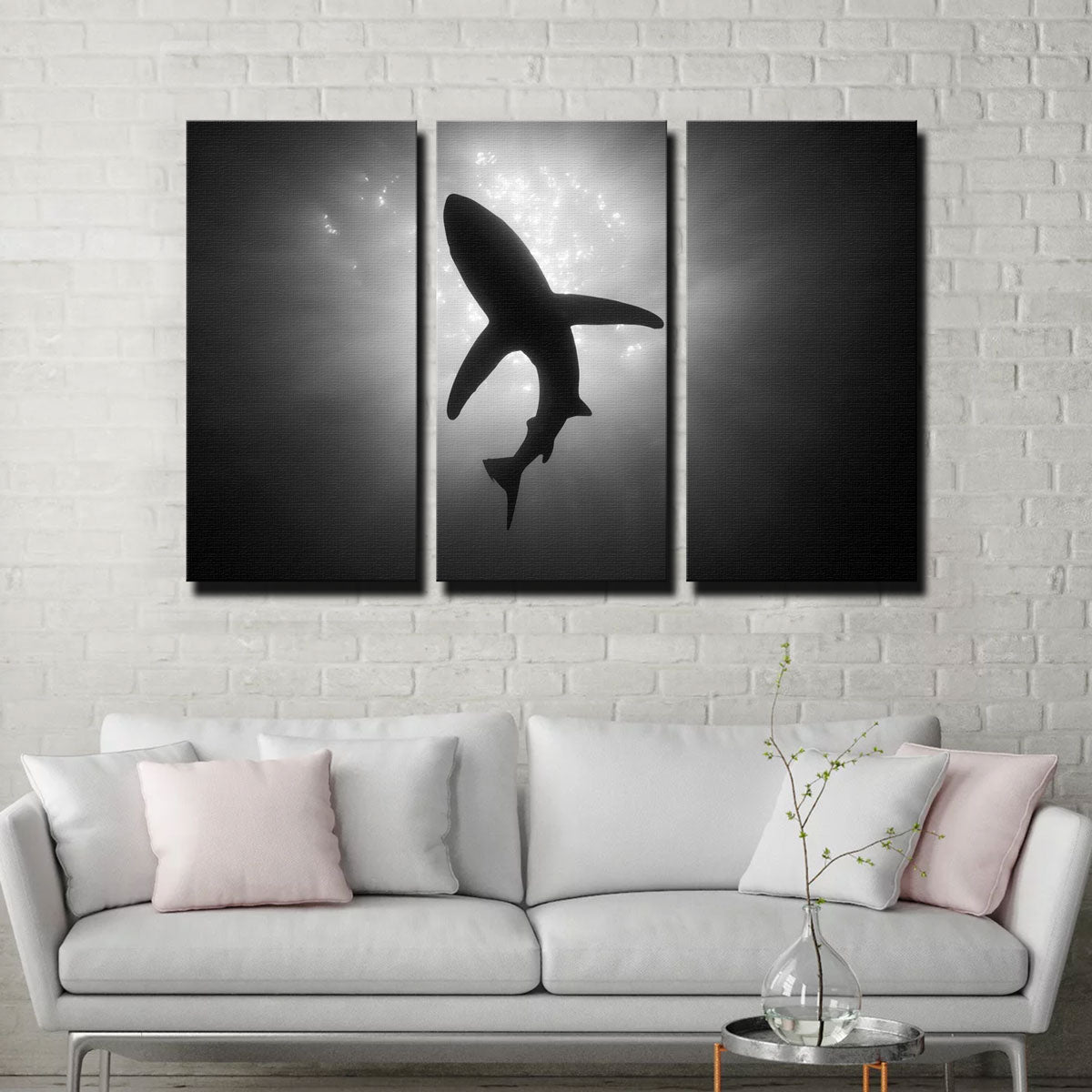 Shark Silhouette Canvas Set