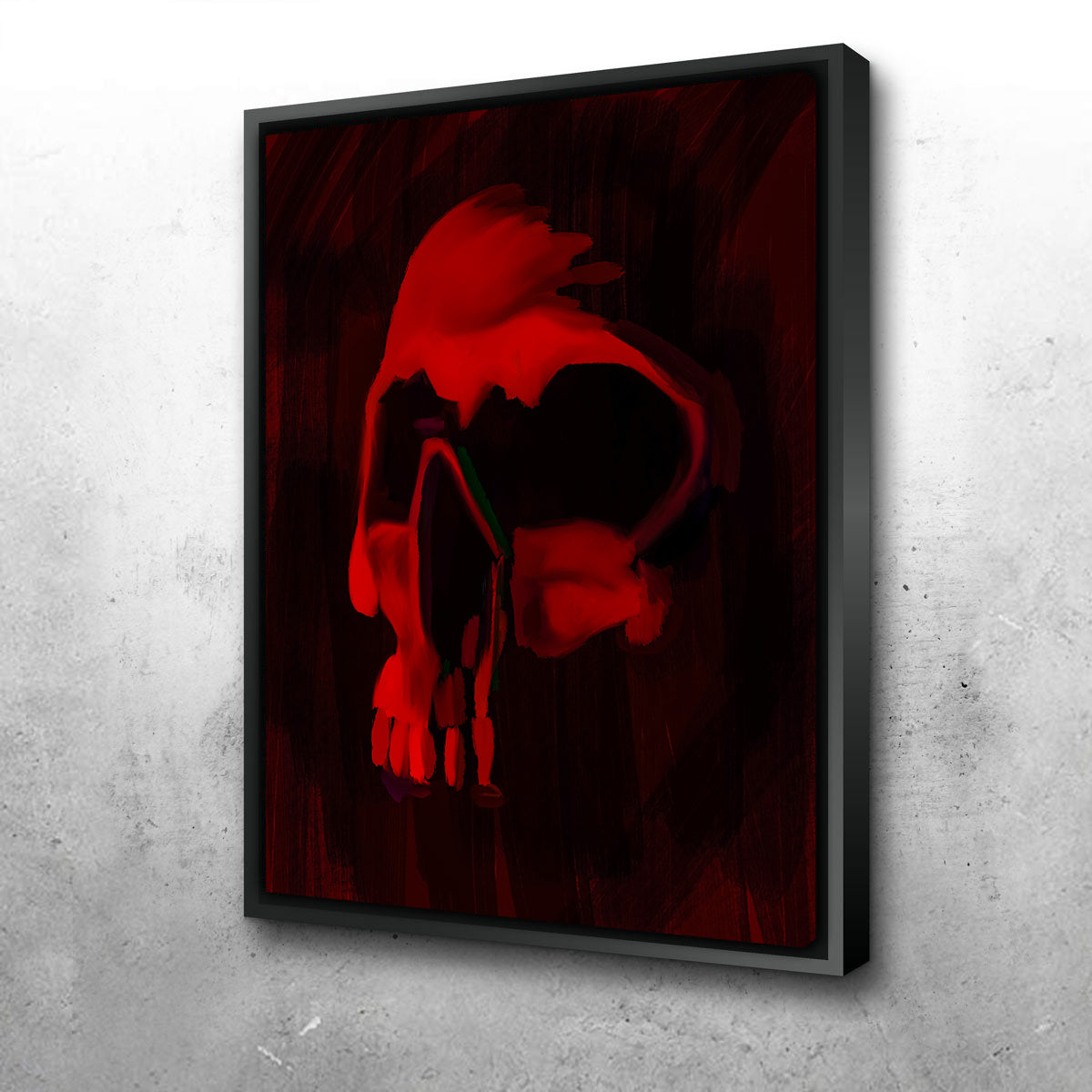 Skull Painted Red Wall Art