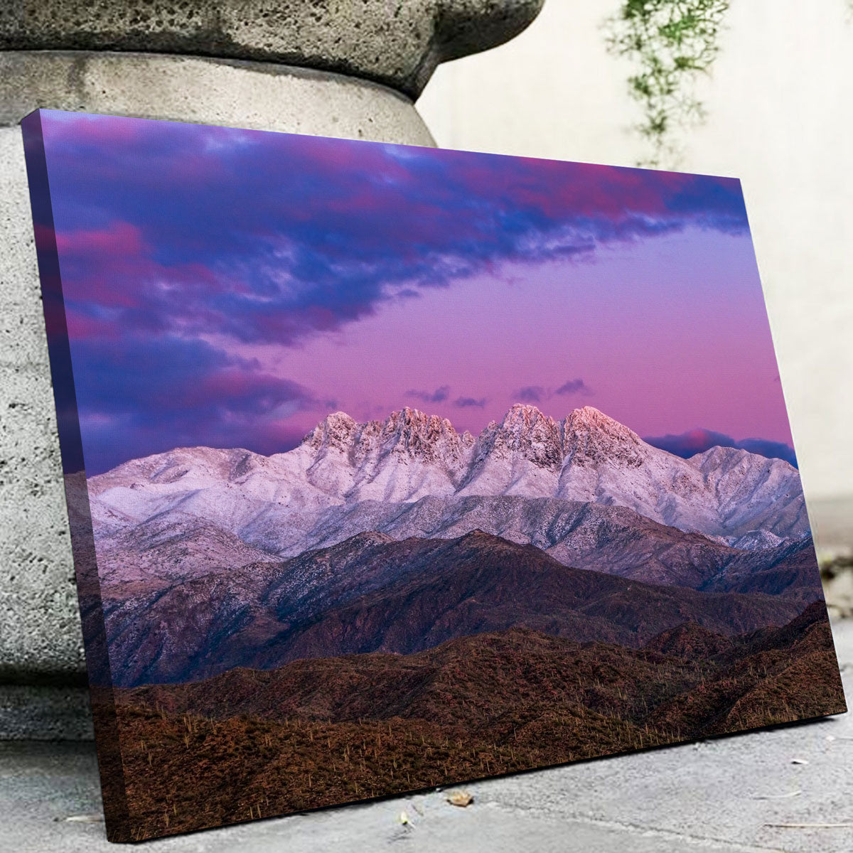 Snow Clad Four Peaks Mountain Wall Art