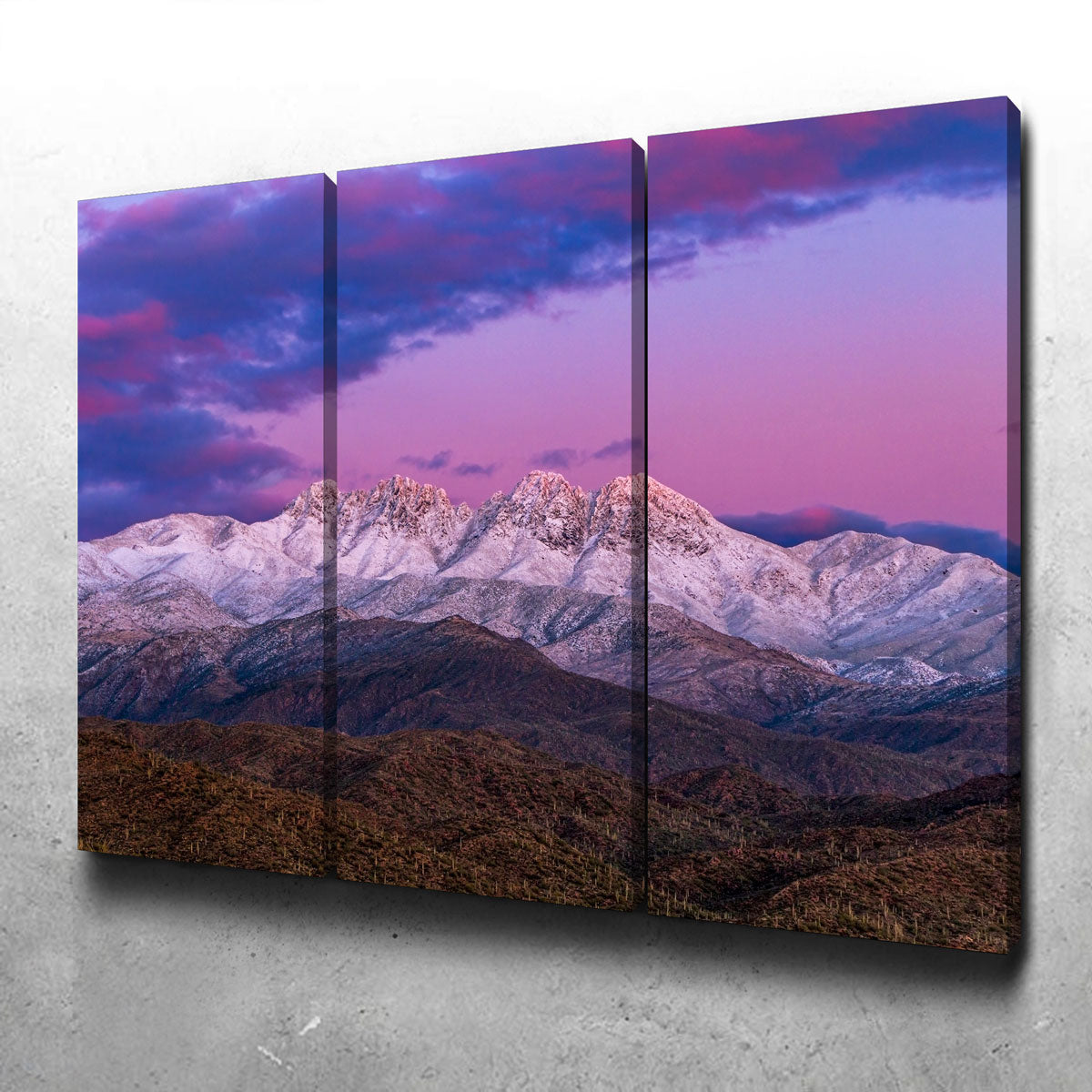 Snow Clad Four Peaks Mountain Wall Art