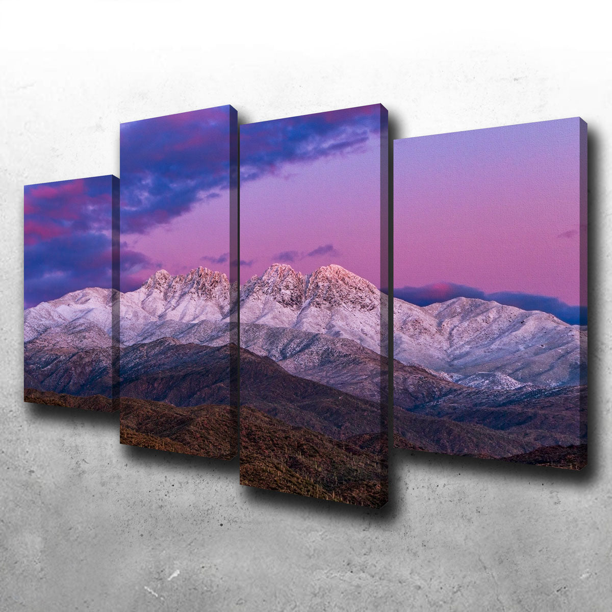 Snow Clad Four Peaks Mountain Wall Art