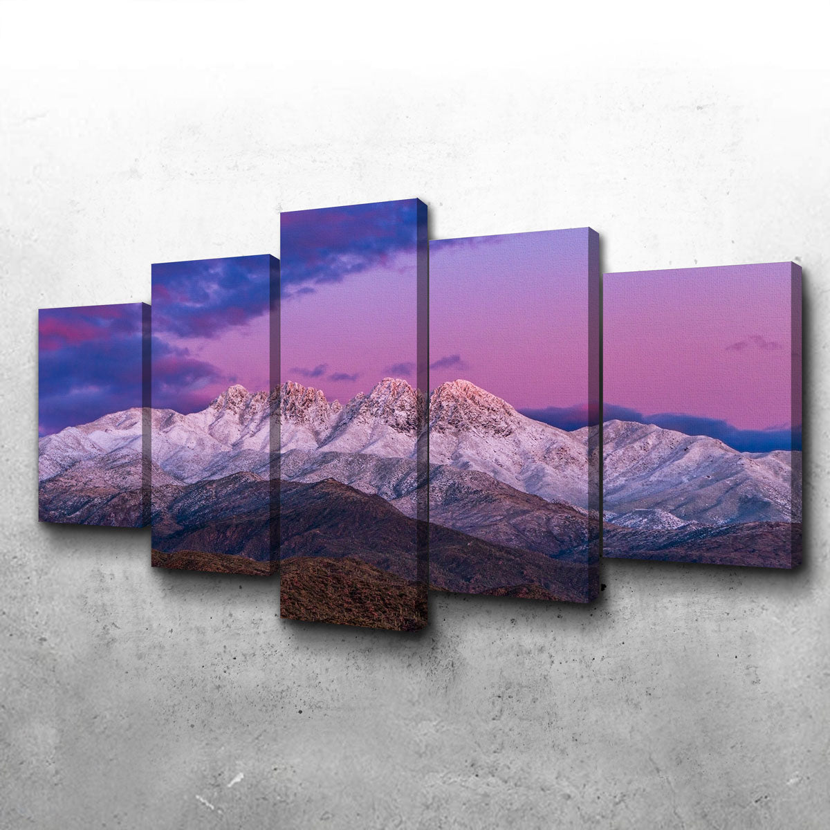 Snow Clad Four Peaks Mountain Wall Art