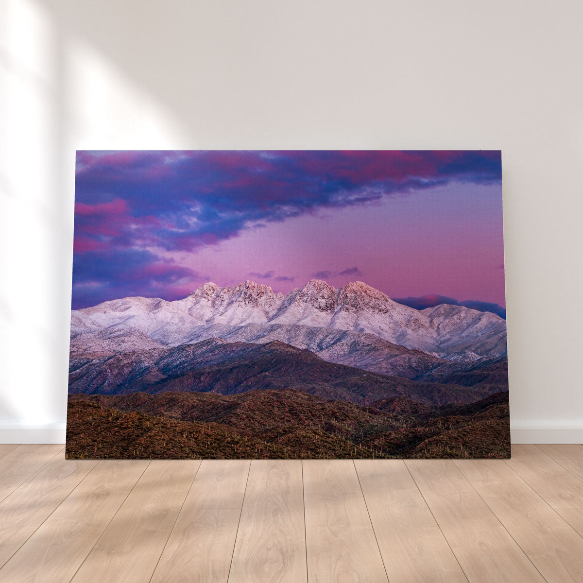 Snow Clad Four Peaks Mountain Wall Art