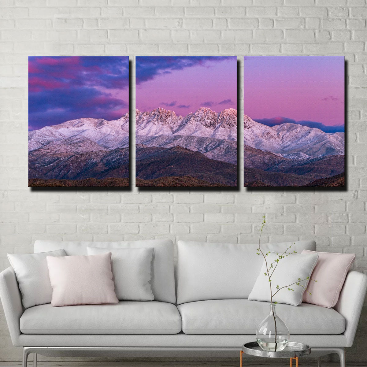 Snow Clad Four Peaks Mountain Wall Art