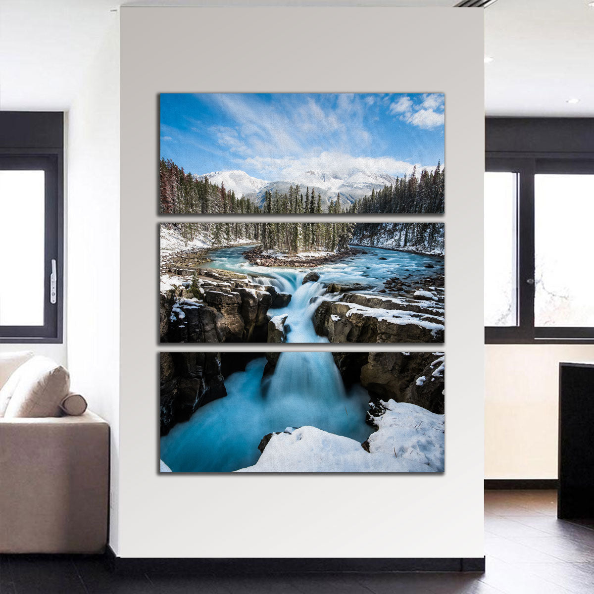Snowy Sunwapta Falls