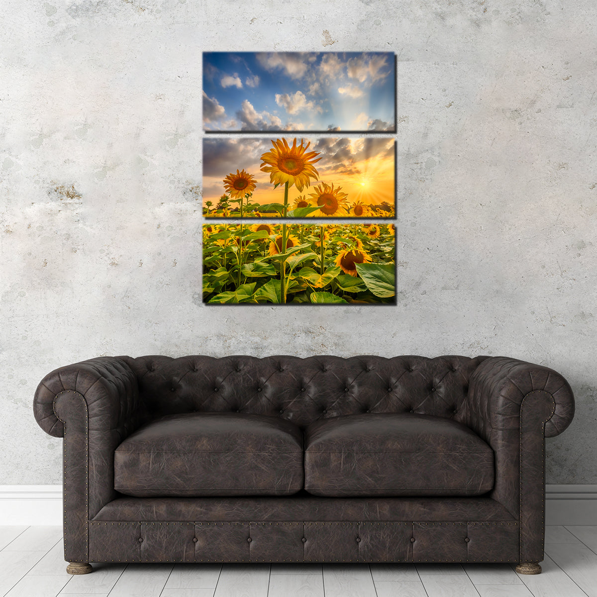 Sunflower Field at Sunset Wall Art